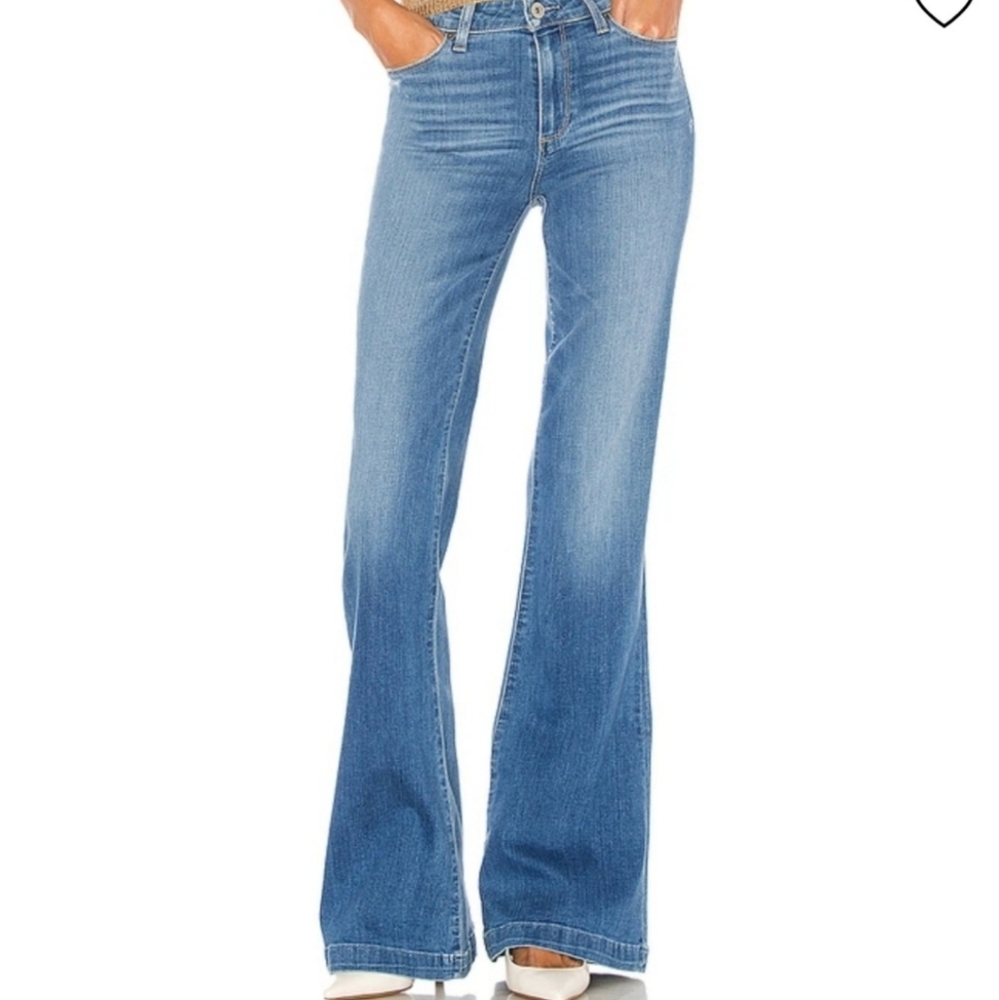 Paige Genevieve Flare Jean in North Star Distressed womens size 27